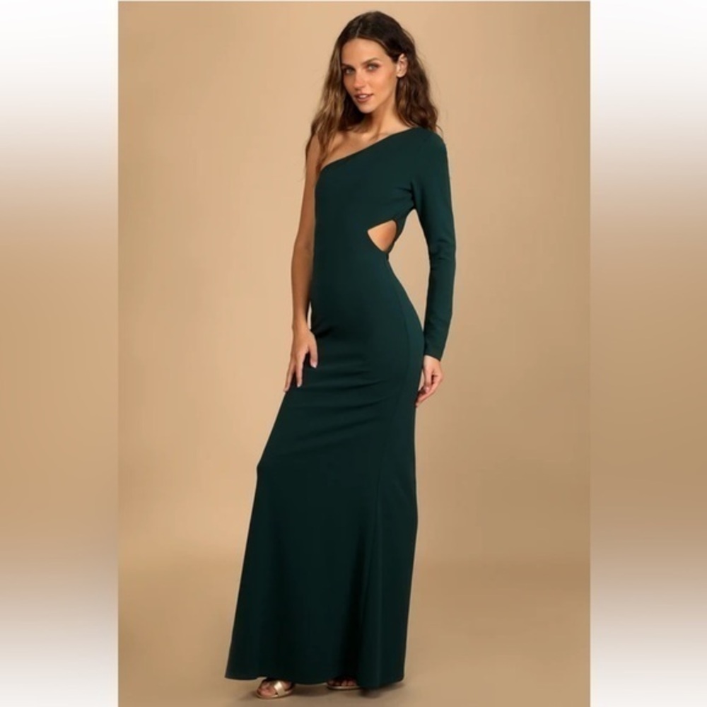 LULU’S WONDROUS ROMANCE ONE SHOULDER MERMAID MAXI DRESS